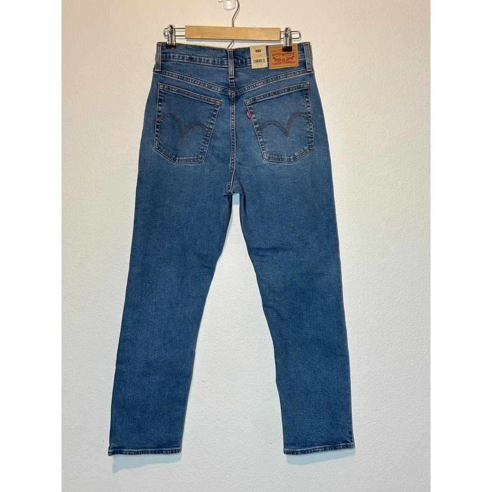 Levis Wedgie Straight Jeans Womens 30x28 High Rise Blue Button Fly 34964-0130 - Picture 2 of 12